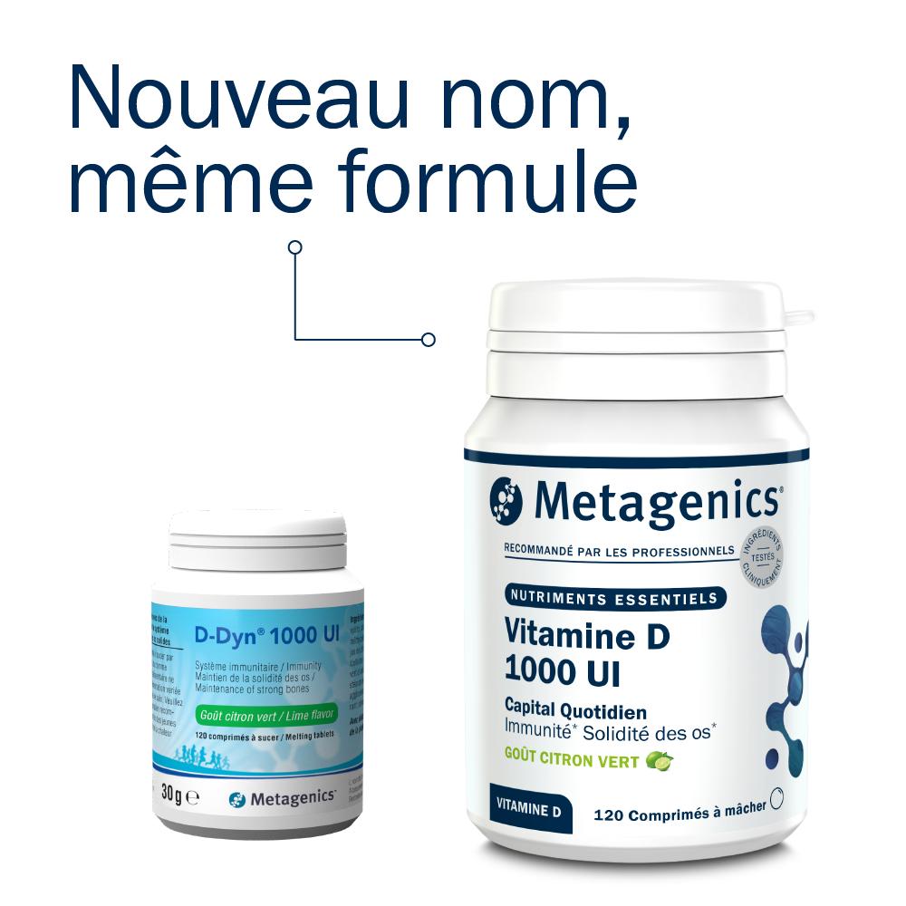 Vit. D Adulte Capital Quotidien 1000 UI (ex: D-Dyn 1000 UI) - 120 comprimés